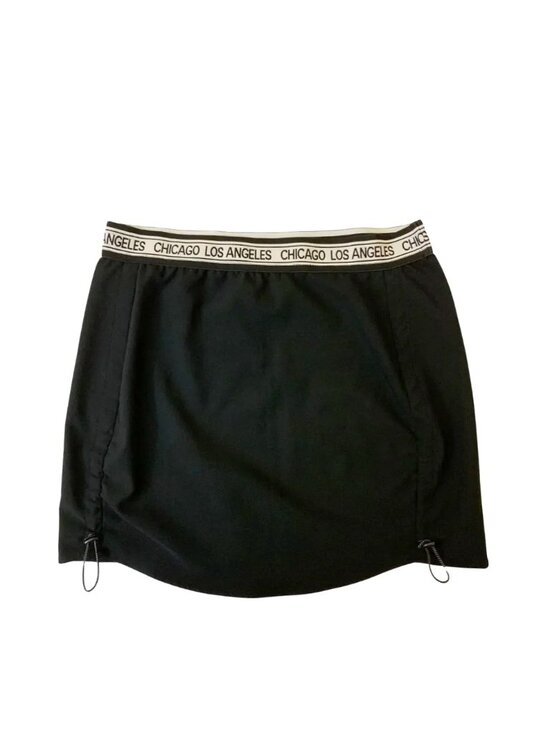 Zara Dresses & Skirts - ZARA Black Mini Skirt with City Logo Waistband  Size L